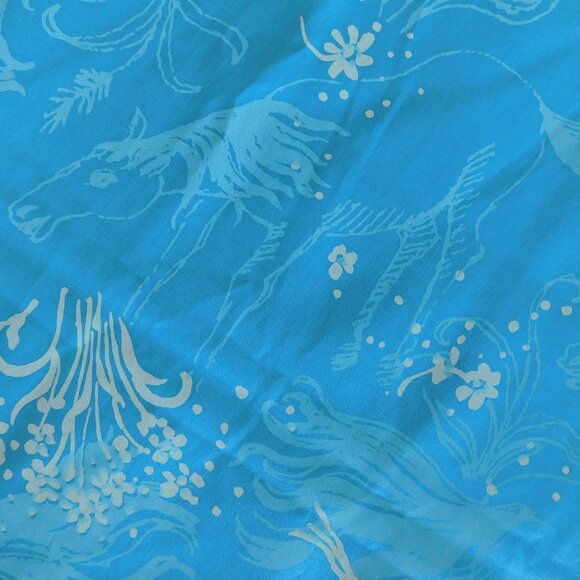 VTG Equus Zuzek 60s Key West Hand Print Fabric horse stallion Lilly Pulitzer 1yd - Picture 8 of 15